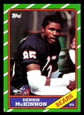 1986 Topps #14 Dennis McKinnon Chicago Bears Rookie
