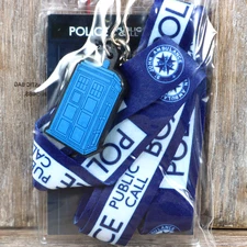 Doctor Who Repeat Lanyard Public Call Box With Rubber TARDIS Charm 2012 Sealed