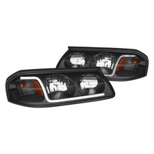 For Chevy Impala 2000-2005 Lumen Black Led Drl Bar Headlights