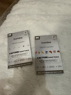 (2) BARRIERE Dear Dairy Lactose Relief Patch 72 Total Patches Exp. 1/2029 SEALED