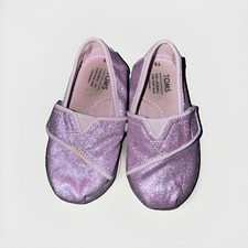 Tom  s T5 Toddler Pink Glitter Sparkle Slip On Shoes