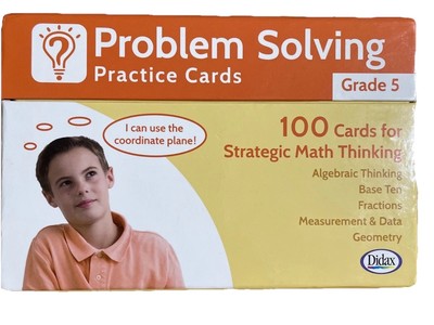 Didax Problem Solving Practice Cards Grade 5 Strategic Math Thinking 100 Cards