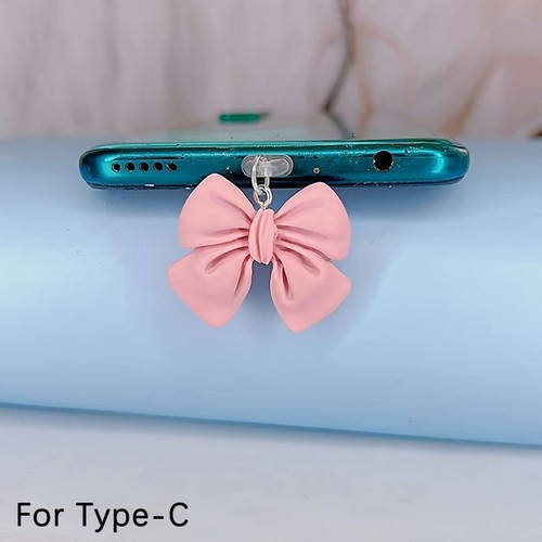 Phone Dust Plug Bow Pendant Decoration For IPhone Type-C Charging Interface _ko - Afbeelding 7 van 10