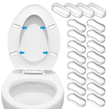 20 Pieces Universal Toilet Seat Bumpers, Silicone Rubber Lid Bumper Kit White