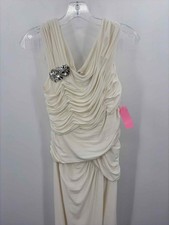 Pre-Owned Adrianna Papell White Size 12 Maxi Evening Gown