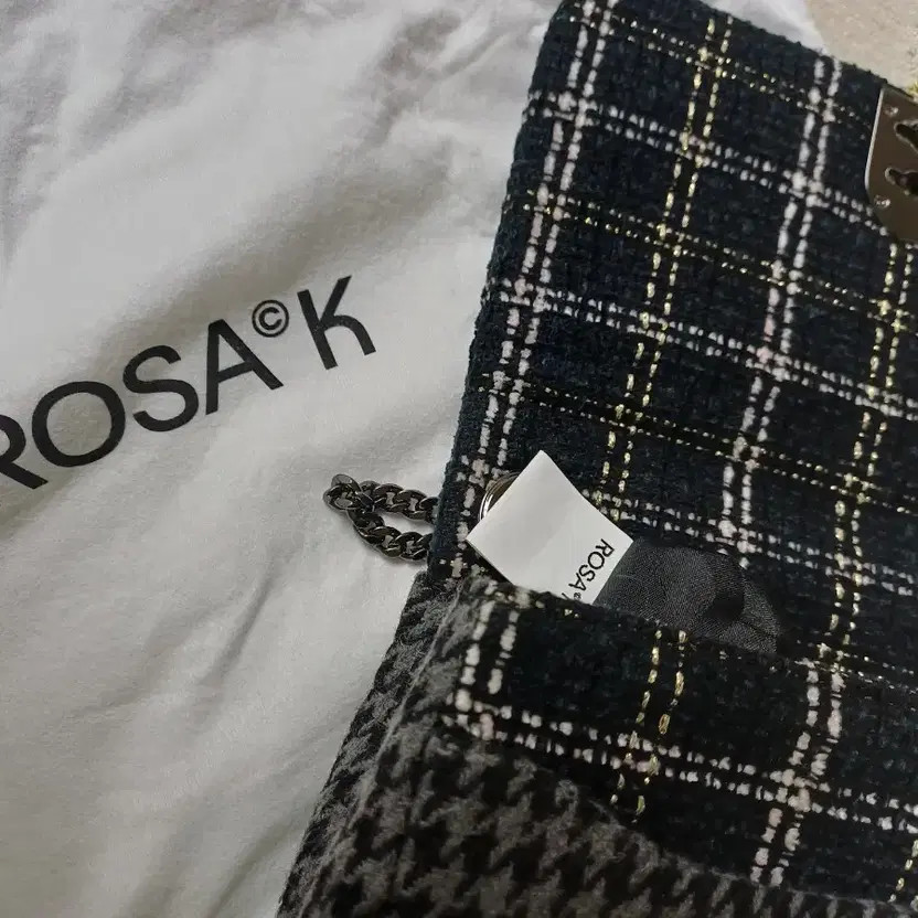 Rosakei Houndstooth Pattern Chain Shoulder Bag New - image 1