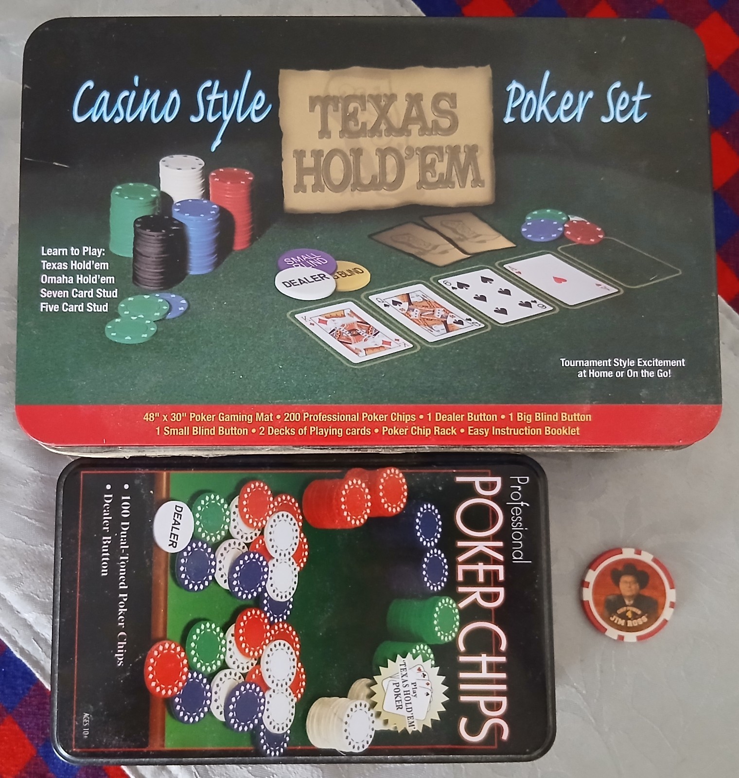 Casino Style Texas Hold'Em Poker Set - plus extra chips