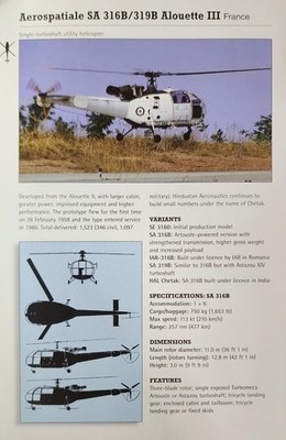 Alouette Helicopter Picture Aircraft Original Article Vtg Info Detail Sheet    