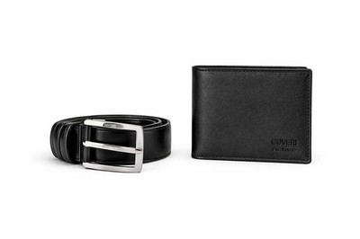 COVERI Active Geschenkset Herren - Geldbörse und Gürtel aus echtem Leder - Box