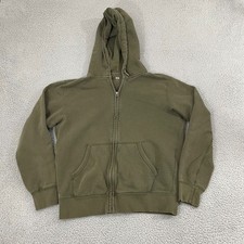 Uniqlo Hoodie Men L Olive Green Basic Minimal Blank Full Zip