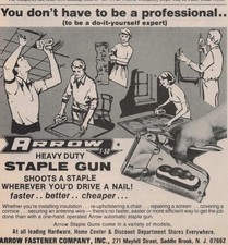 1979 Vintage Print Ad Arrow T-50 Heavy Duty Staple Gun Tool Drive A Nail Faster