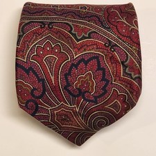 VTG John Henry Made In The USA Red Paisley Silk Tie 57" Long