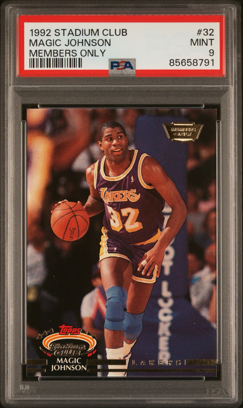 1992 Topps Stadium Club Magic Johnson #32 Members Only PSA 9