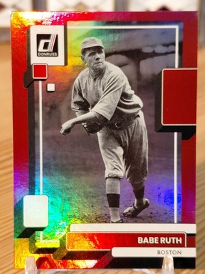 Babe Ruth 2022 Panini Donruss Baseball Red Holo Variation #229 Boston Red Sox