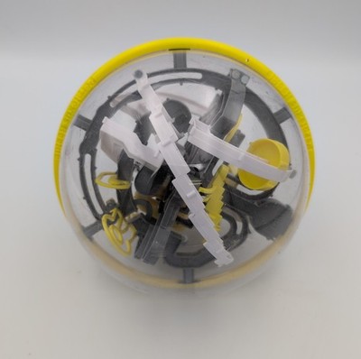 The Original Perplexus  Rookie - Challenging 3D Maze Ball Toy Gray Yellow White
