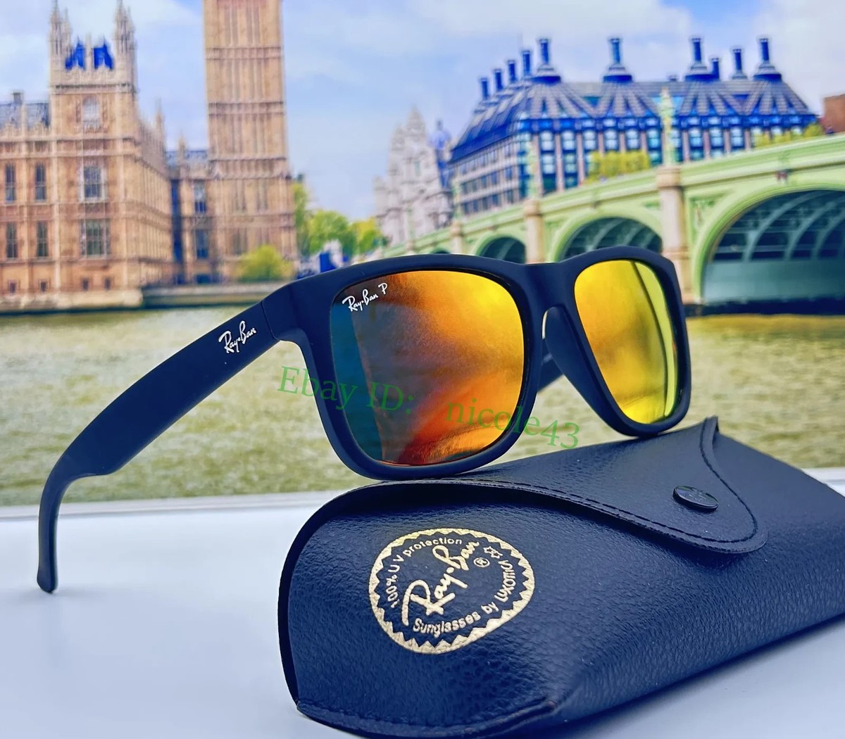 BRAND NEW* Ray-Ban RB4165 Man Polarized Sunglasses Justin Red