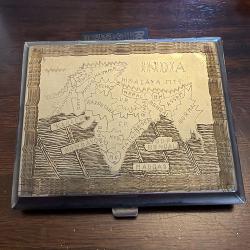 WWII Cigarette Case CBI China Burma India Army Air Corps Double Hand Engraved