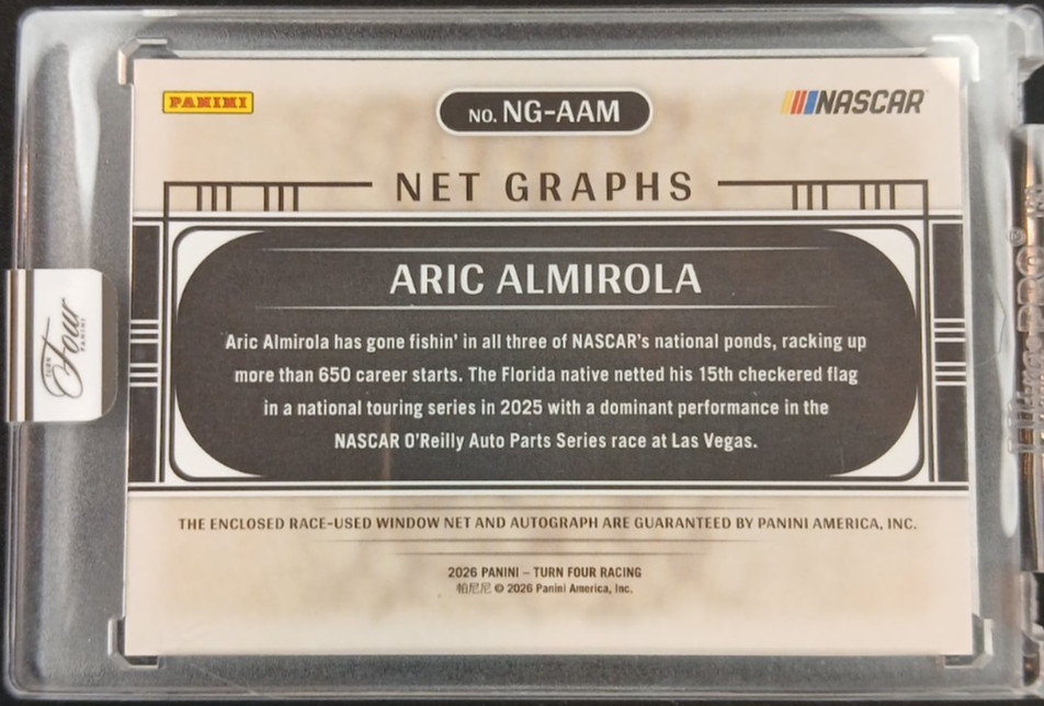 2026 Turn Four Racing Aric Almirola Auto Race-Used Window Net Graphs #NG-AAM /10 view 3