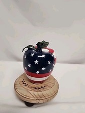 Hand Carved , Hand Painted Wood American Apple. Great Foe Teachers 