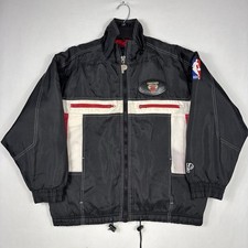 Vintage Chicago Bulls Pro Player Jacket Youth L 14-16 Black Full Zip Spellout
