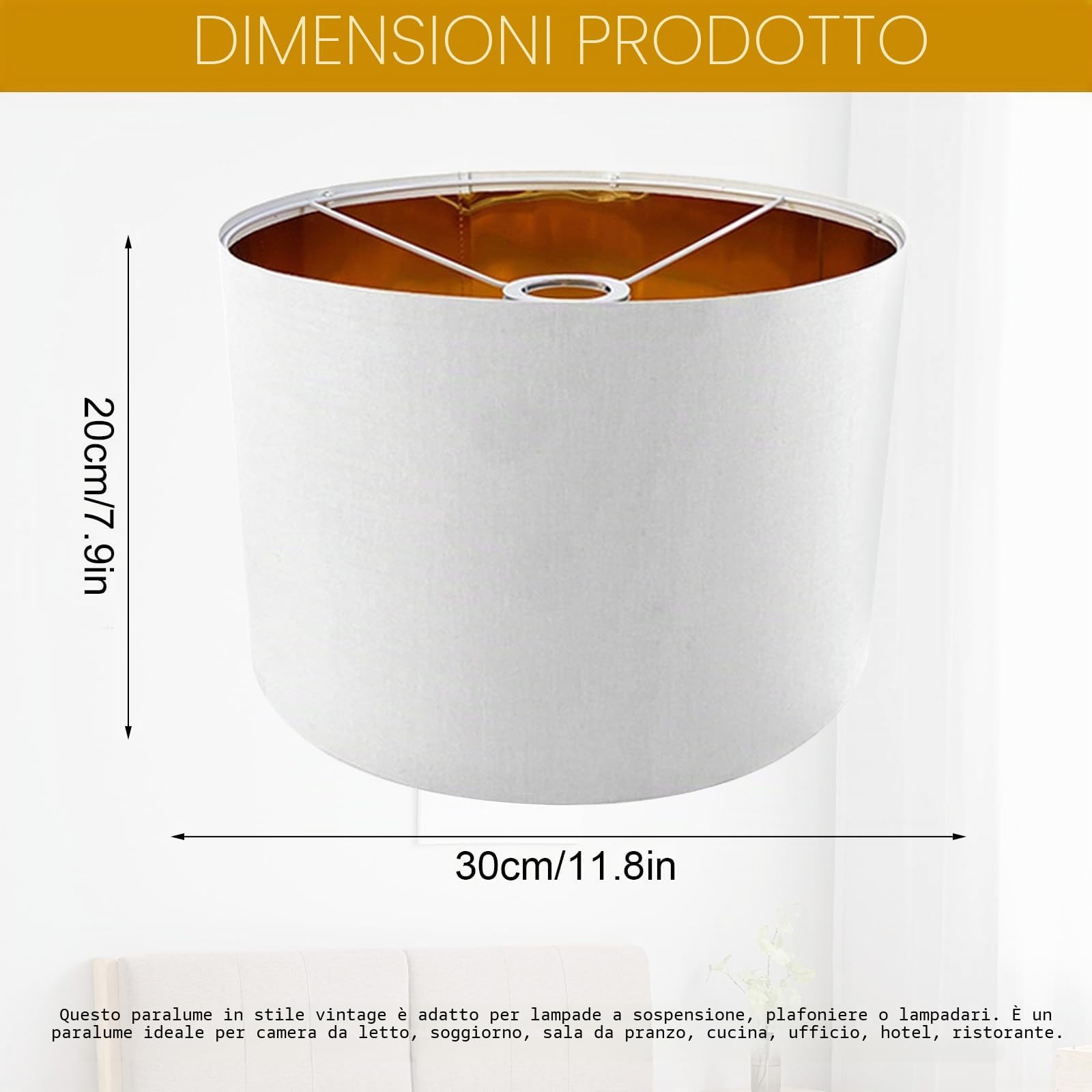 PARALUME IN TESSUTO DI LINO FATTO A MANO PER LAMPADA DA TERRA PARALUME LAMPADA foto 5