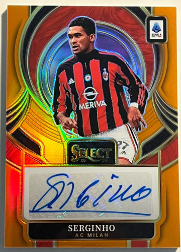 2025-26 Panini Select Serie A - Serginho ORANGE AUTO AC Milan #/49 Brazil RARE!!