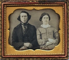 Beautiful 6th Plate Dag of a Couple, c. 1850s #19