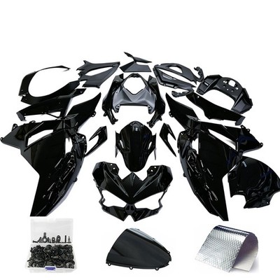 Glossy Black ABS Bodywork Fairing Kit +Bolts For Kawasaki Ninja 500 2024-2026 25