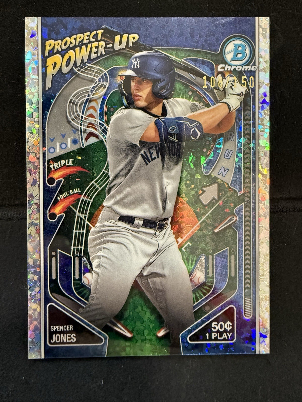 2024 Bowman Chrome Spencer Jones Prospect Power-Up Diamond /150 pp-9 Yankees