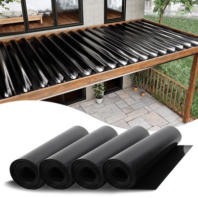 4 PCS 50FT Black Under Deck Drainage System Trough HDPE Waterproofing Membrane F
