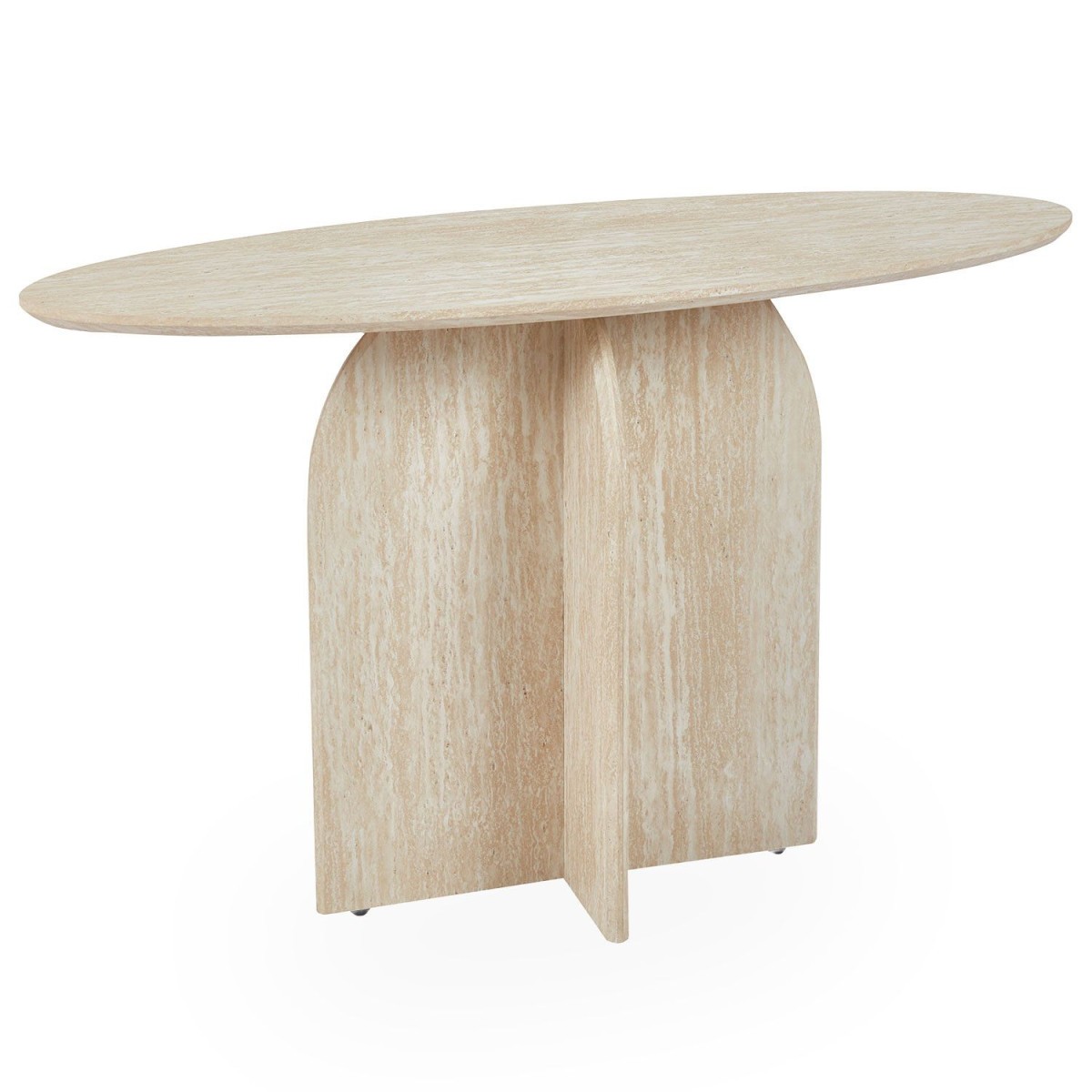 Console aspect travertin Catrina 120cm beige au design architectural