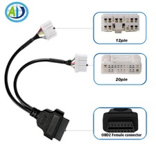 OBD2 Adapter 12+20 Pin to 16Pin A-Pillar Conn...
