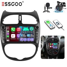 Autoradio 4+64GB Carplay Android 15 7" con navigatore GPS WIFI BT RDS per PEUGEOT 206