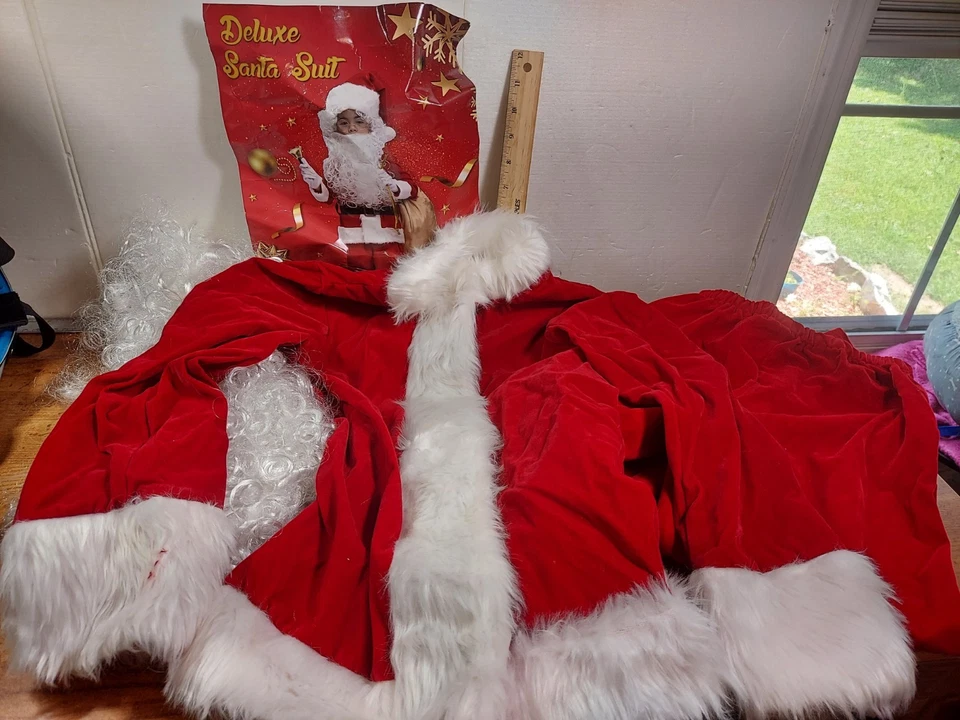Children's Deluxe Santa Claus Suit 5pc. Christmas Size M - No Bag - Image 2 of 4