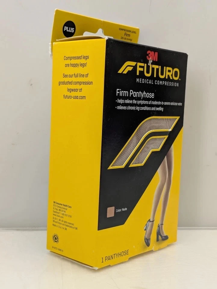 Futuro Medical Compression Pantyhose Varicose Leg Swelling Relief Nude Firm PLUS - Image 4 of 4