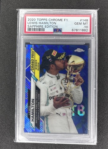 2020 TOPPS CHROME FORMULA 1 SAPPHIRE EDITION #148 LEWIS HAMILTON PSA 10