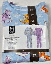 Toddler Girls Members Mark 2pair Organic Cotton PJ Sets Prints New with Tags 3T