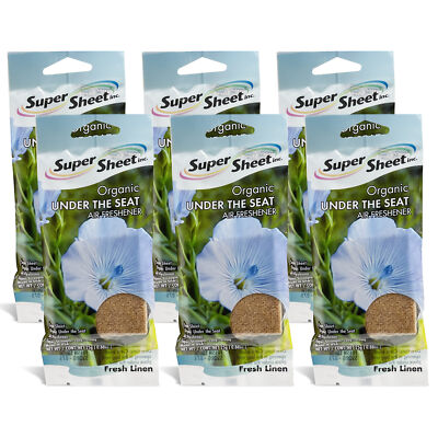 Super Sheet, Organic Under the Seat Car Air Freshener, Fresh Linen, 6 Pack