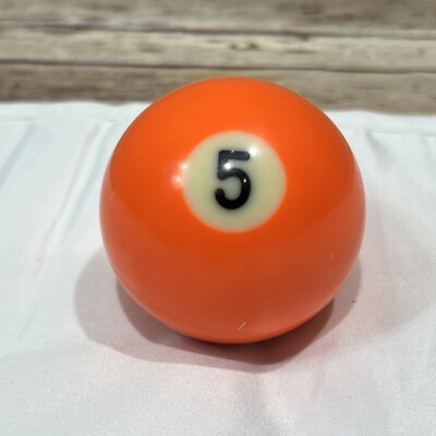 VTG Solid Orange Pool Ball #5 - Black Letter - Unbranded Billiard Replacement