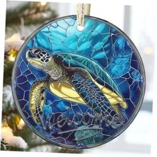 3.5" Ceramic Ornaments for Christmas Tree, Christmas Ornaments Sea Turtle