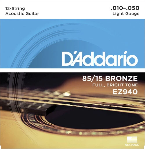 D'Addario EZ940 American Bronze - light (010-050) - 12-string Westerngitarre