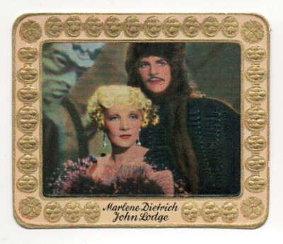 #59 Marlene Dietrich & John Lodge 1934 Garbaty Film Star Series 2 Cigarette Card