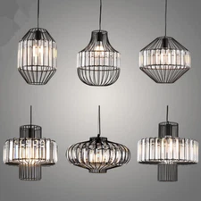 American LED crystal chandelier aisle porch restaurant Vintage pendant light Yc