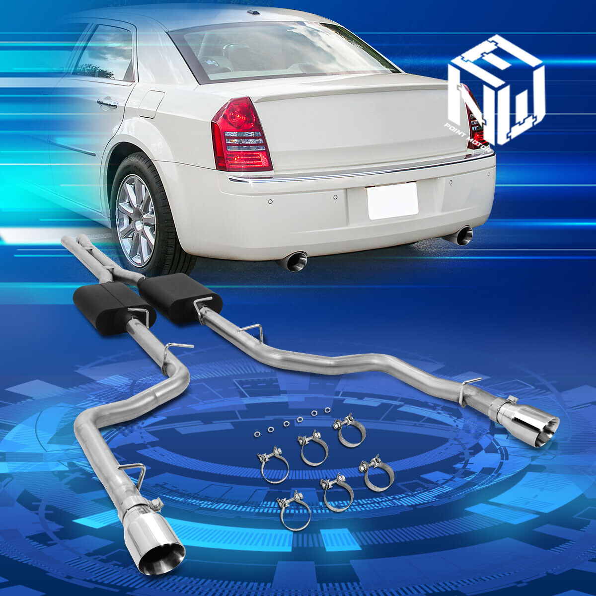For 0510 Chrysler 300 Charger Magnum 5.7L 4" Double Tip Catback