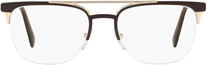 Prada 63UV - Marco de gafas para hombre - LFD1O1 marrón mate/oro pálido mate - 54-19-145 Foto 2 de 4