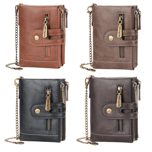 Men's RFID Blocking Wallet Leather Coin Purse Credit Card Holder Zipper Wallet - Picture 1 of 25