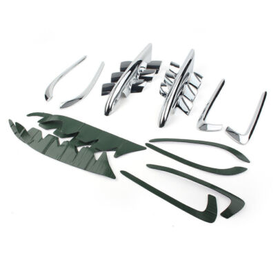 Chrome Shark Gill Fairing Inserts For Honda GL1800 Goldwing (2001-2011) - 6-Piece Set