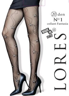 Lores Silvana fantasy women's tights with floral elegant wavy pattern 20 Den