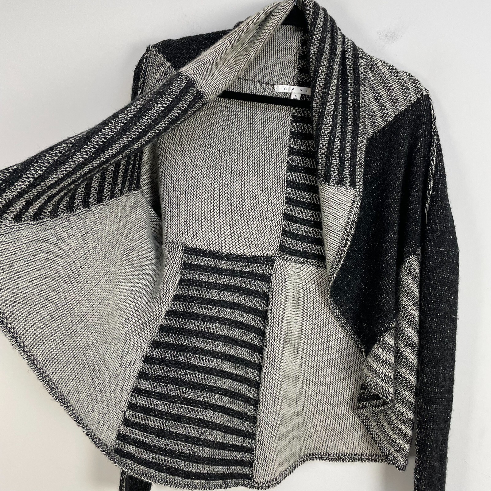 CAbi Womens Medium Patchwork Cocoon Cardigan Wool… - image 14