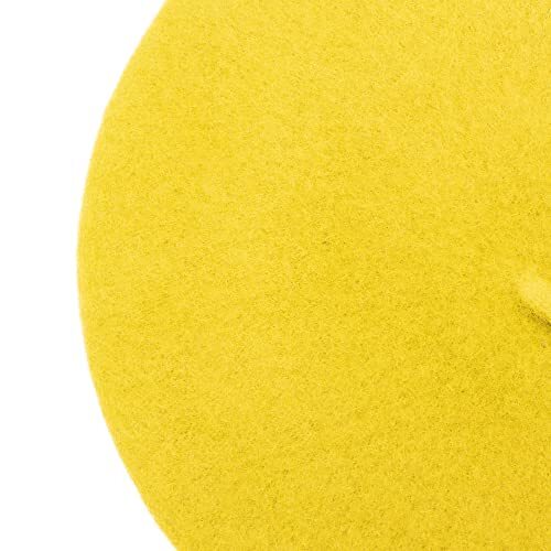 Wool French Beret Hat Solid Color Beret Cap for Women One Size Basic Yellow - Picture 3 of 6